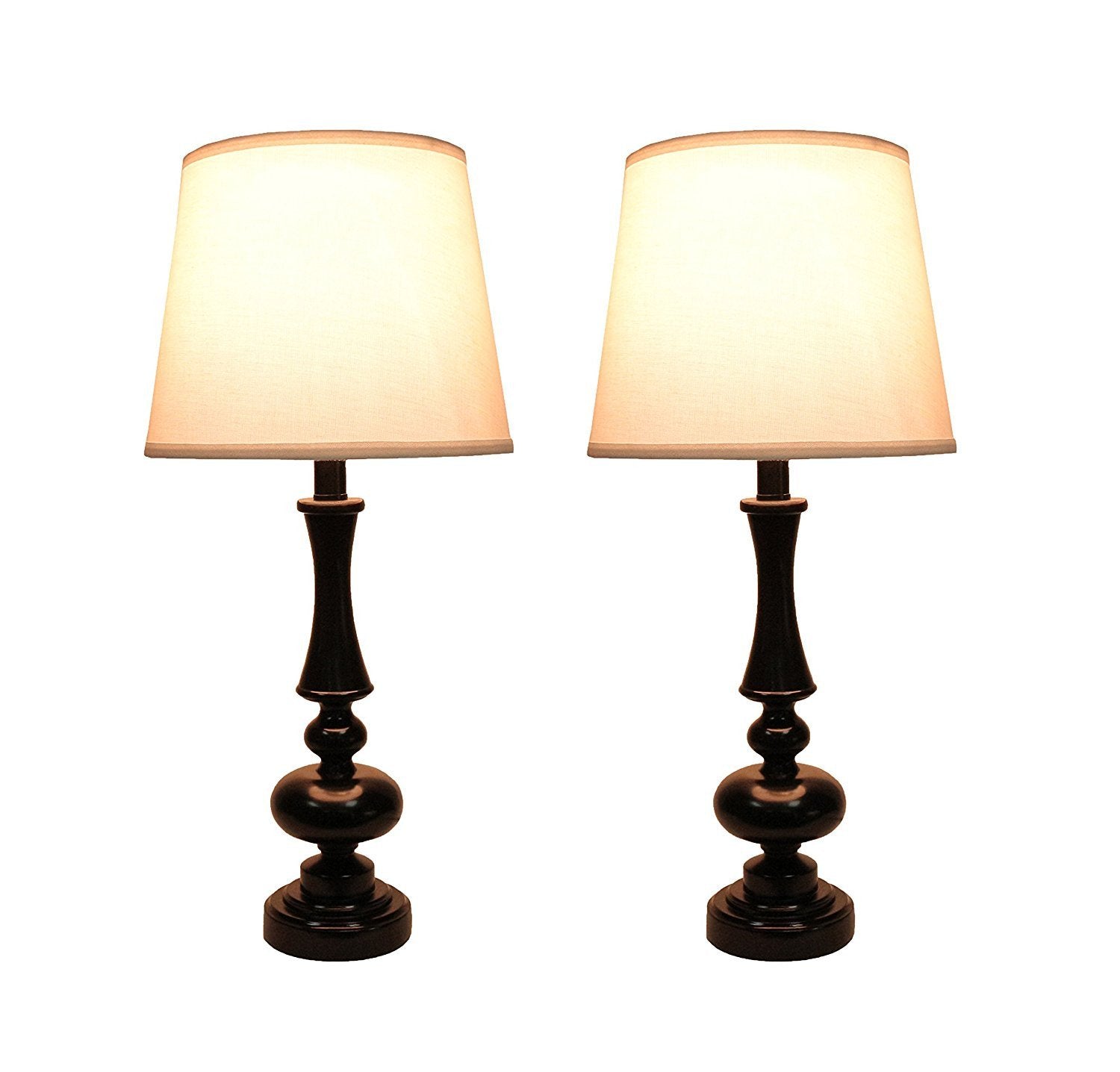 Set of 2 Modern Nouvel Table Lamps - Bedside Nightstand Lighting for Bedroom, Living Room & Office Decor
