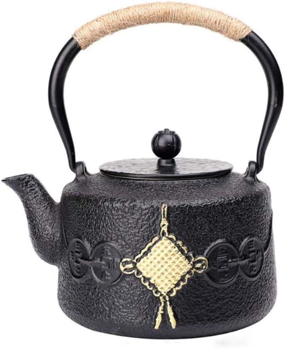 Premium Cast Iron Teapot Kettle - 1200ml Handmade Tetsubin with Easy Pour Spout, Retro Design for Tea Brewing | Perfect for Home, Office & Tea House Use | Ideal for Loose Leaf Tea, Herbal Infusions & Japanese Tea Ceremony