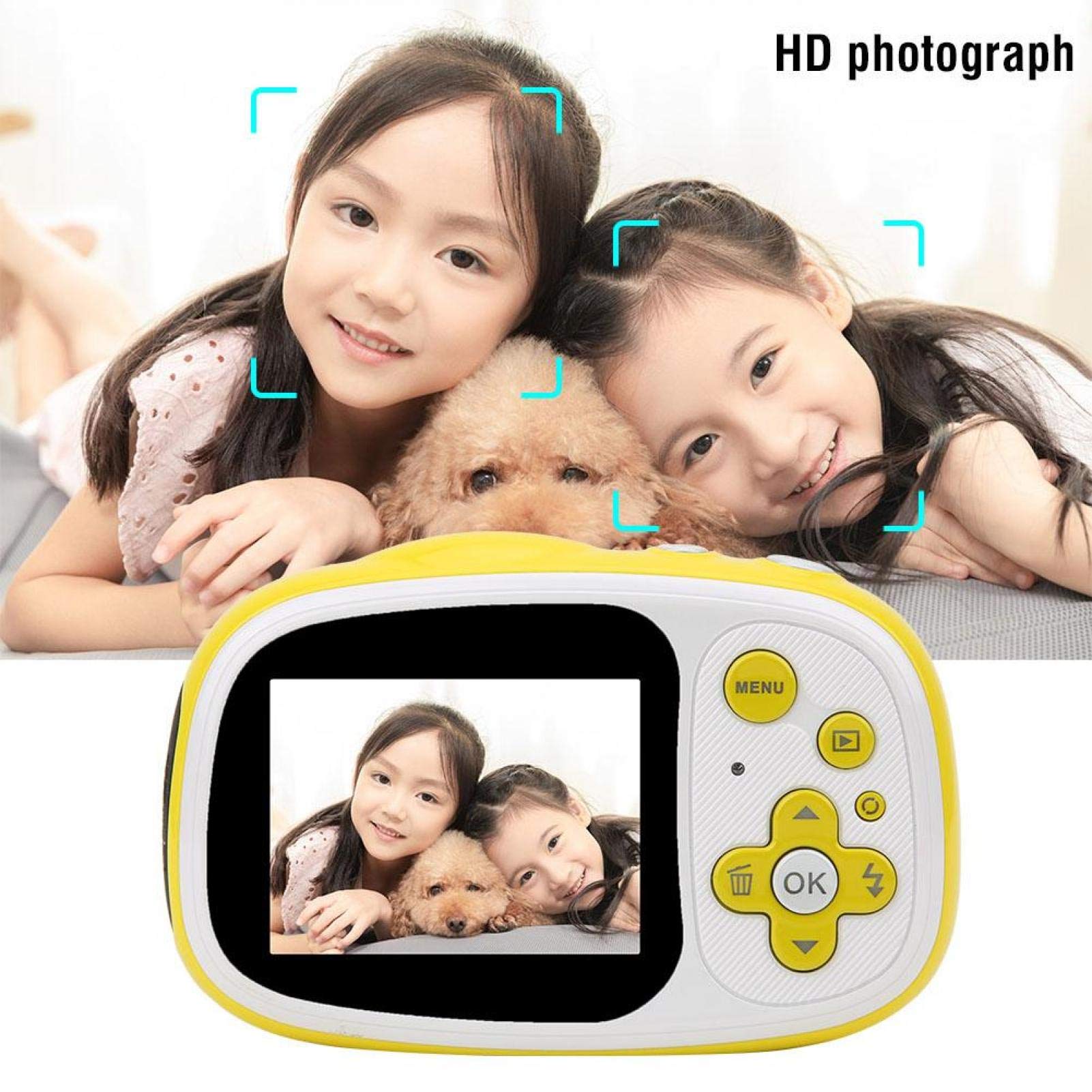 BTER 2.4 Inch HD Mini Digital Camera for Kids - Portable Children's Camera with Video Recording, Time Delay & Continuous Shooting (Yellow) | Perfect for Birthday Gifts, Travel Adventures & Creative Photography
