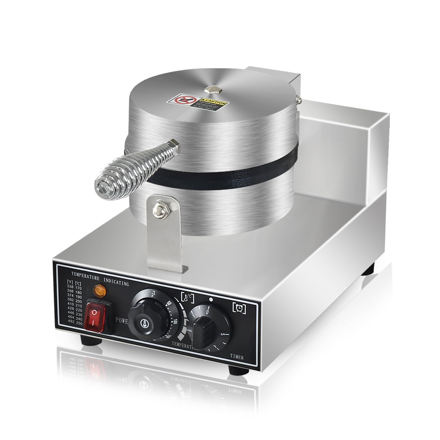 Commercial Waffle Maker Machine - 1300W Electric Waffle Iron with Non-Stick Coating, Adjustable Temperature & Timer, 110V - Perfect for Hotels, Restaurants, and Breakfast Cafes