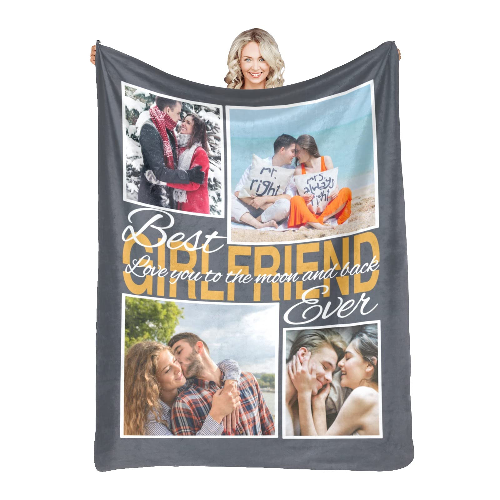 Custom Photo Blanket - Personalized Picture Blanket with Your Design for Mother, Father, Kids, Sister, Friends & Couples - 30x40 Inch Sherpa Fleece Throw - Perfect for Birthday Gifts, Anniversary Presents & Cozy Home Decor