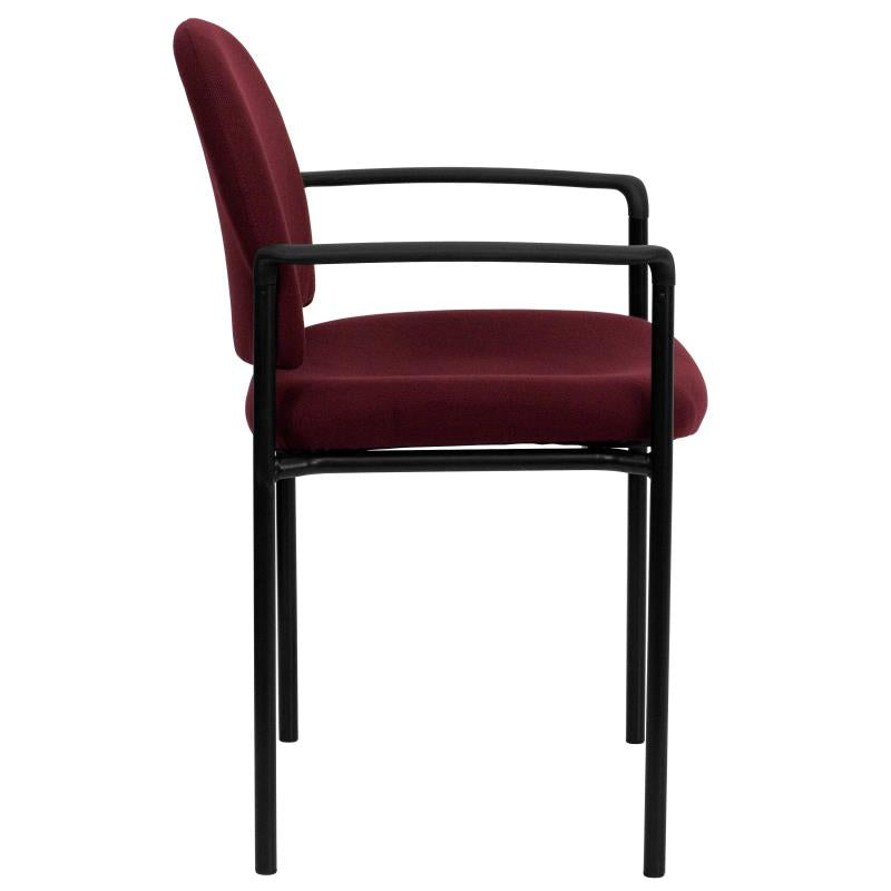 FLASH Tiffany Comfort Gray Fabric Stackable Steel Side Reception Chair with Arms - Modern Office Seating for Waiting Rooms, Lobbies & Conference Areas