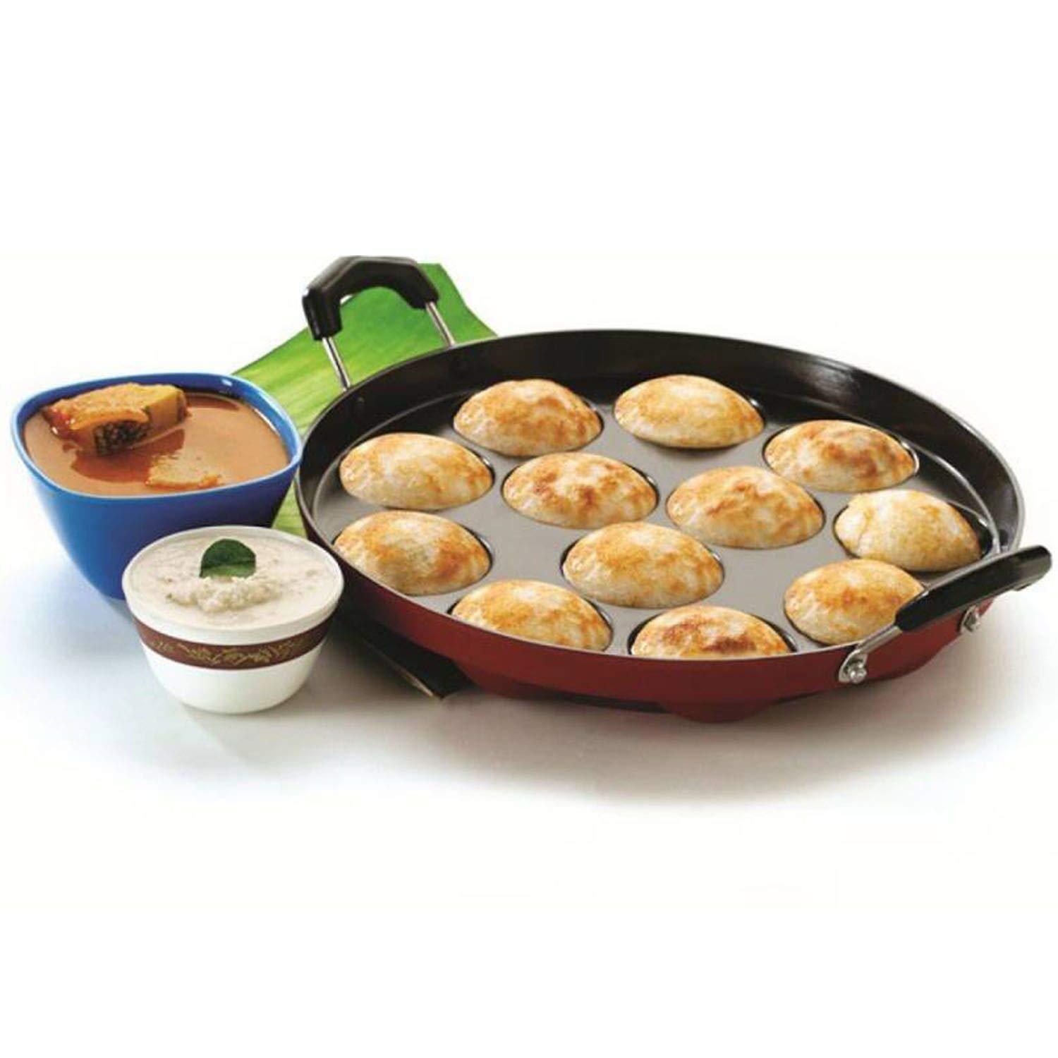 Non-Stick Aluminum Appam Patra Paniyaram Pan with Lid - Perfect for Making South Indian Breakfast Paniyaram, Ponganalu & Appam at Home