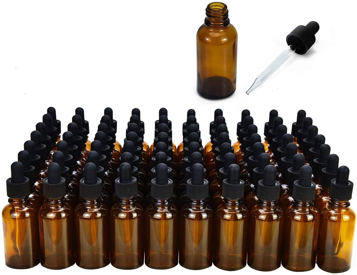 Premium 10ml Amber Glass Bottles with Glass Droppers - Essential Oil Dropper, Eye Dropper (Pack of 6) - Perfect for DIY Essential Oils, Aromatherapy & Herbal Remedies