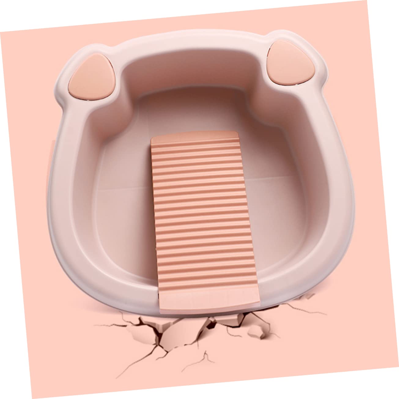 Mobestech Mini Washboard Basin - Large PP Hand Wash Board for Laundry, Clothes & Baby Items | Portable Washing Tool for Travel, Camping & Home Use
