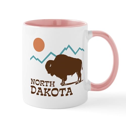 White/Pink Inside - North Dakota Mug