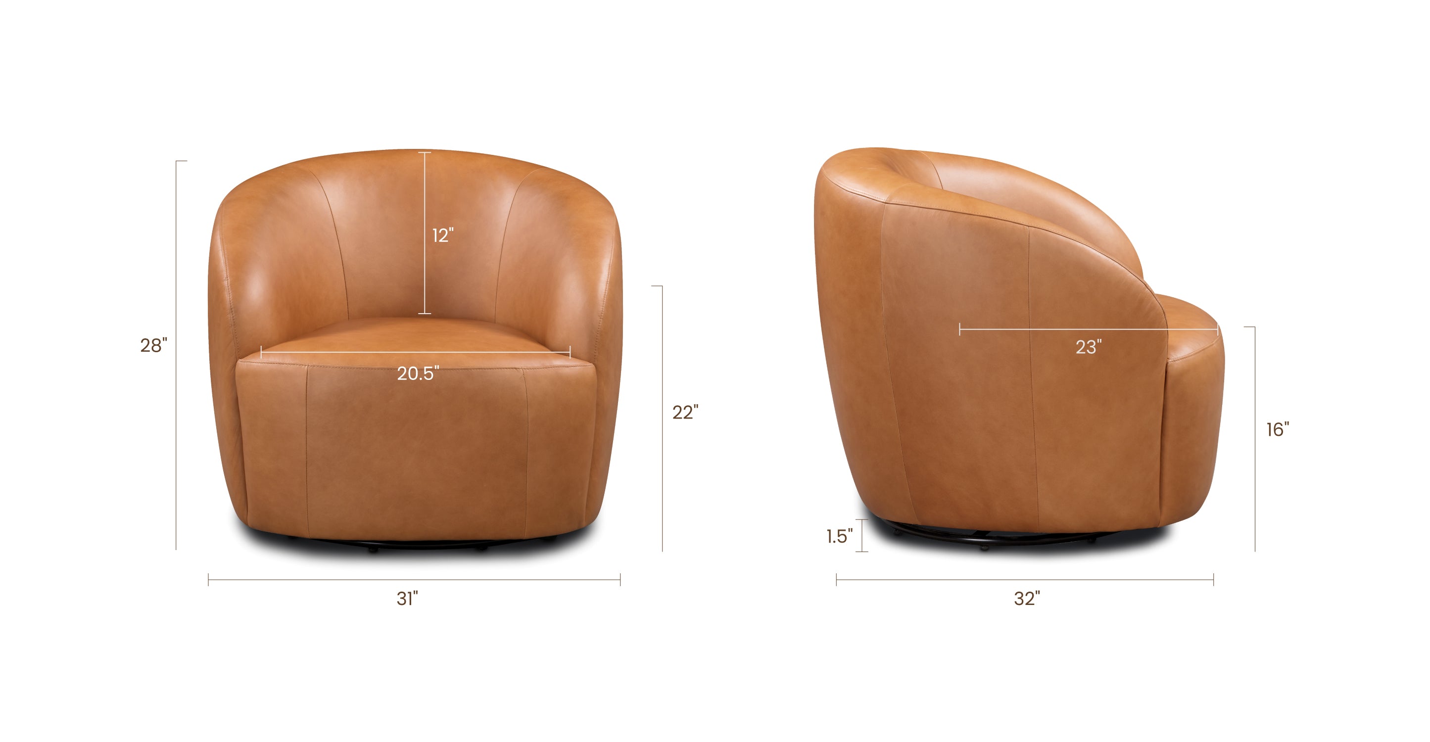 Premium Alma Leather Swivel Chair - 360° Rotating Office Chair with Adjustable Height - Perfect for Home Office, Conference Rooms & Executive Workspaces