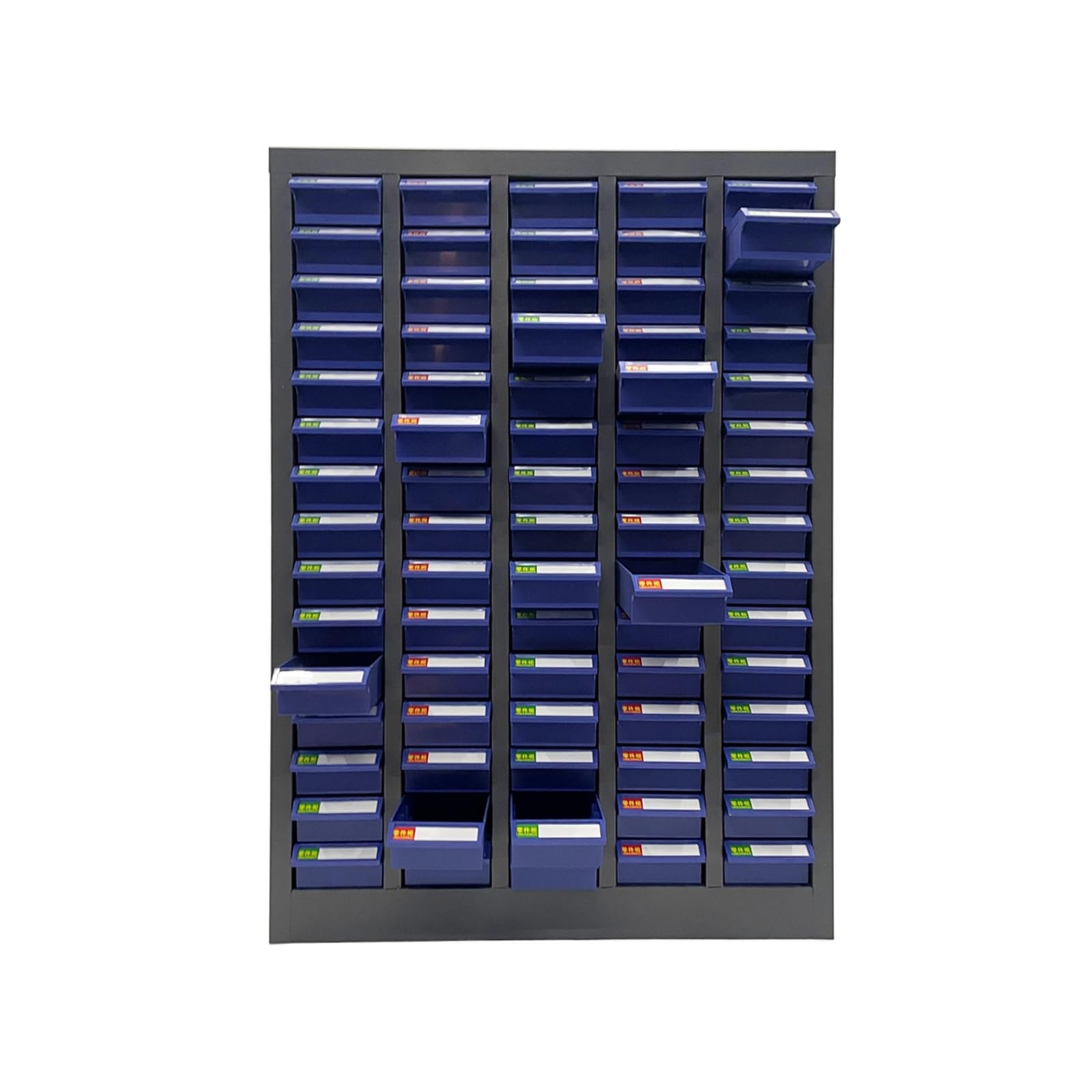 INTSUPERMAI 75 Compartment Plastic Storage Cabinet - Organizer Drawer for Documents, Metal Parts, Electronic Components (Blue) - Perfect for Workshop, Office & Craft Room Organization
