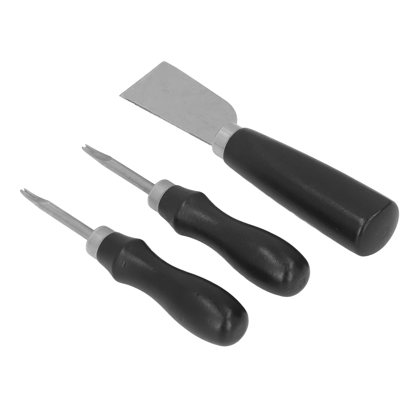 Premium Sandalwood Leather Edge Phase Knife Set - Curved Handle, Black & Silver | Perfect for Handbag Making, Leather Crafting & DIY Projects