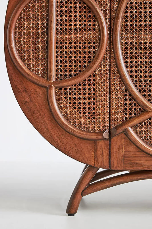 Handmade Brown Ofira Sideboard Buffet Table with Two Doors - Stylish Storage for Dining Room, Living Room & Entryway