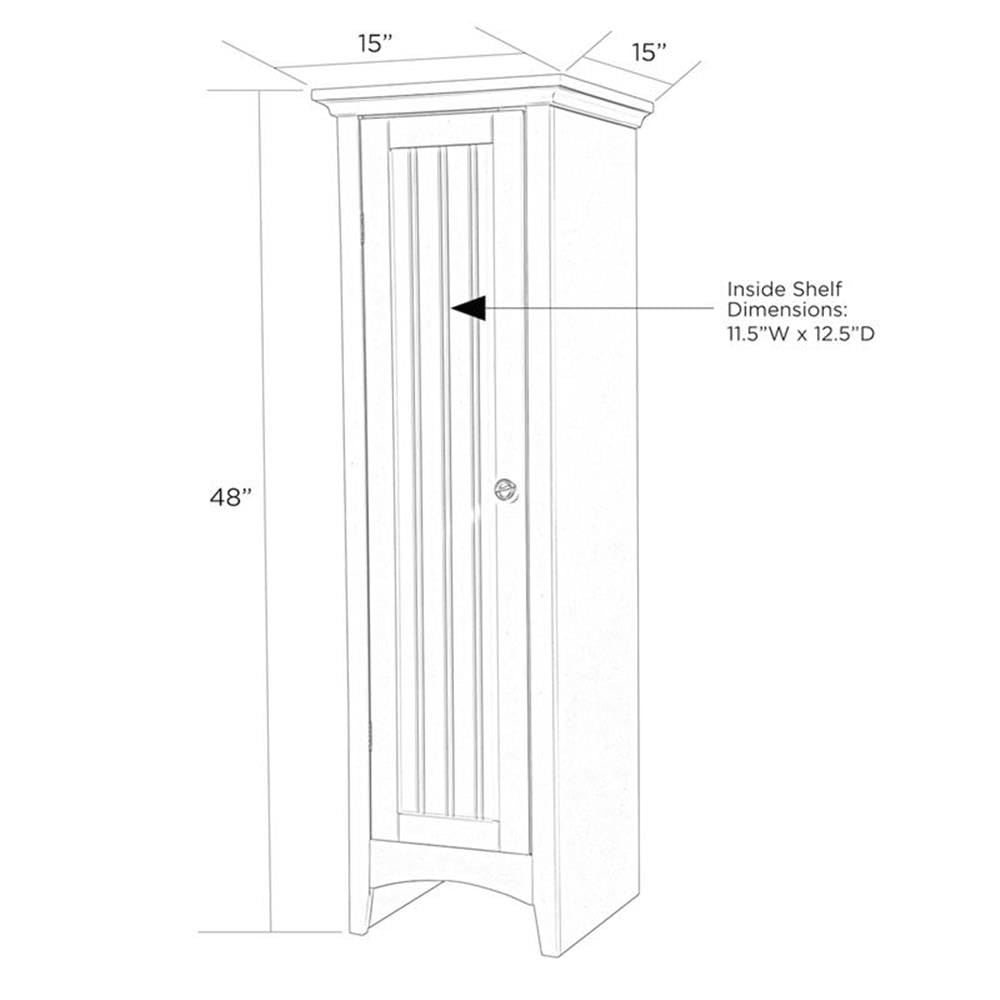 Classic American Black Kitchen Storage Pantry Cabinet with One Door - Perfect for Home, Office, and Restaurant Organization