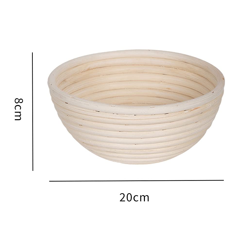 Round Banneton Bread Proofing Basket Kit - Natural Rattan Dough Rising Basket with Linen Liner for Sourdough, Artisan Bread Baking | Professional & Home Baker Tools (Perfect for Sourdough, French Bread, Homemade Loaves) | Ships from USA