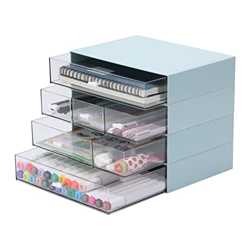 4 Flat Layers & 7 Drawers, Blue