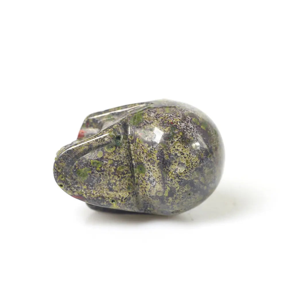 2 Inch Unakite Jasper Skull Figurine - Natural Healing Stone for Reiki, Meditation & Energy Work - Unique Clinozoisite Gemstone Specimen for Home Decor & Spiritual Collection
