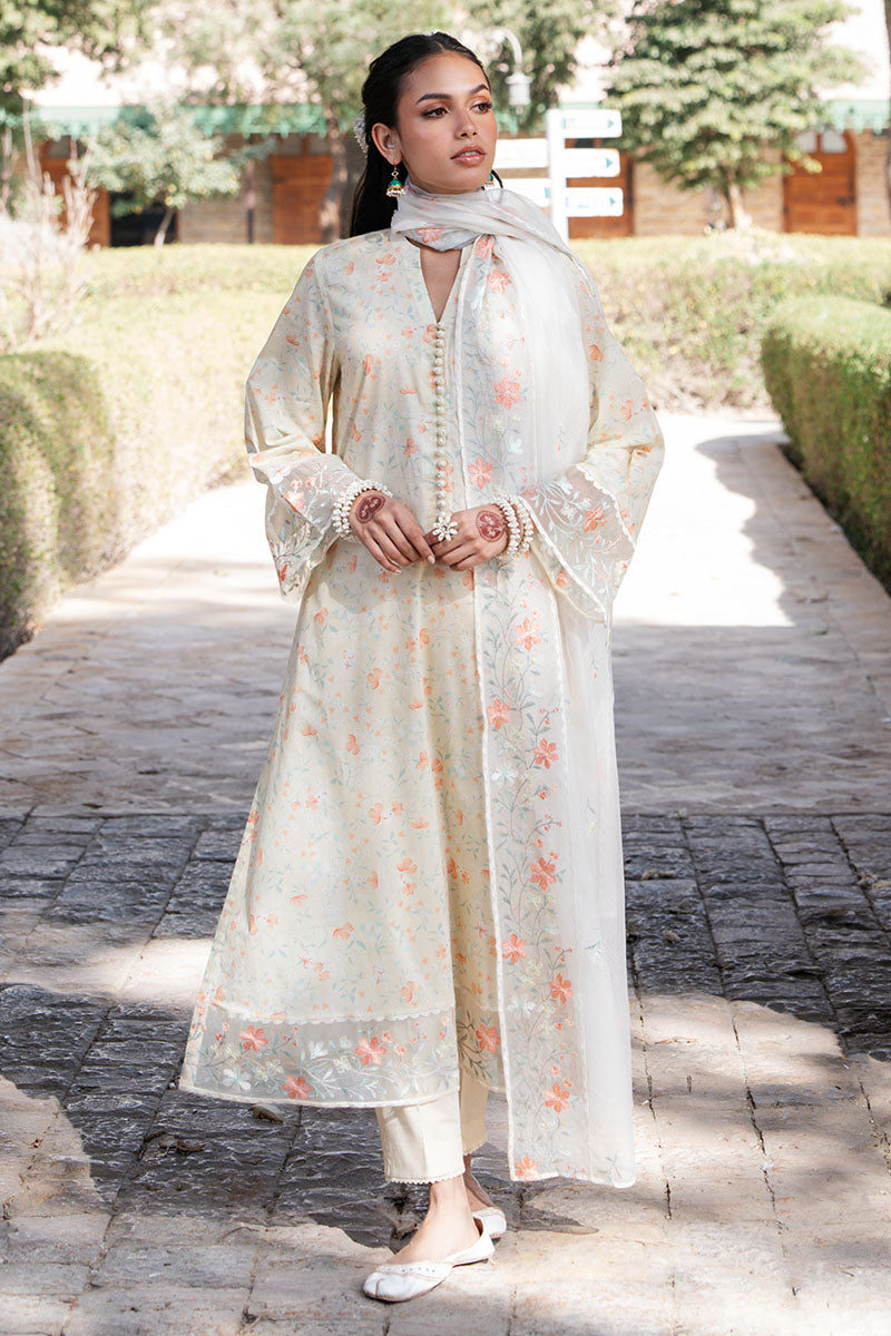 LIME DEW 3-Piece Printed Lawn Suit for Women - Floral Summer Outfit for Casual Wear, Parties & Weddings