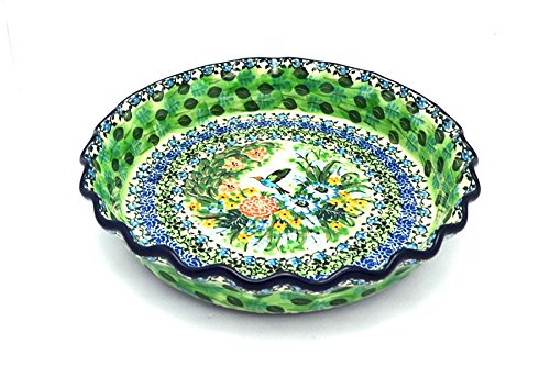 Handmade Polish Pottery Baker - Ceramic Pie Dish with Fluted Edge - Unikat Signature U3271 - Perfect for Baking, Serving & Holiday Gatherings