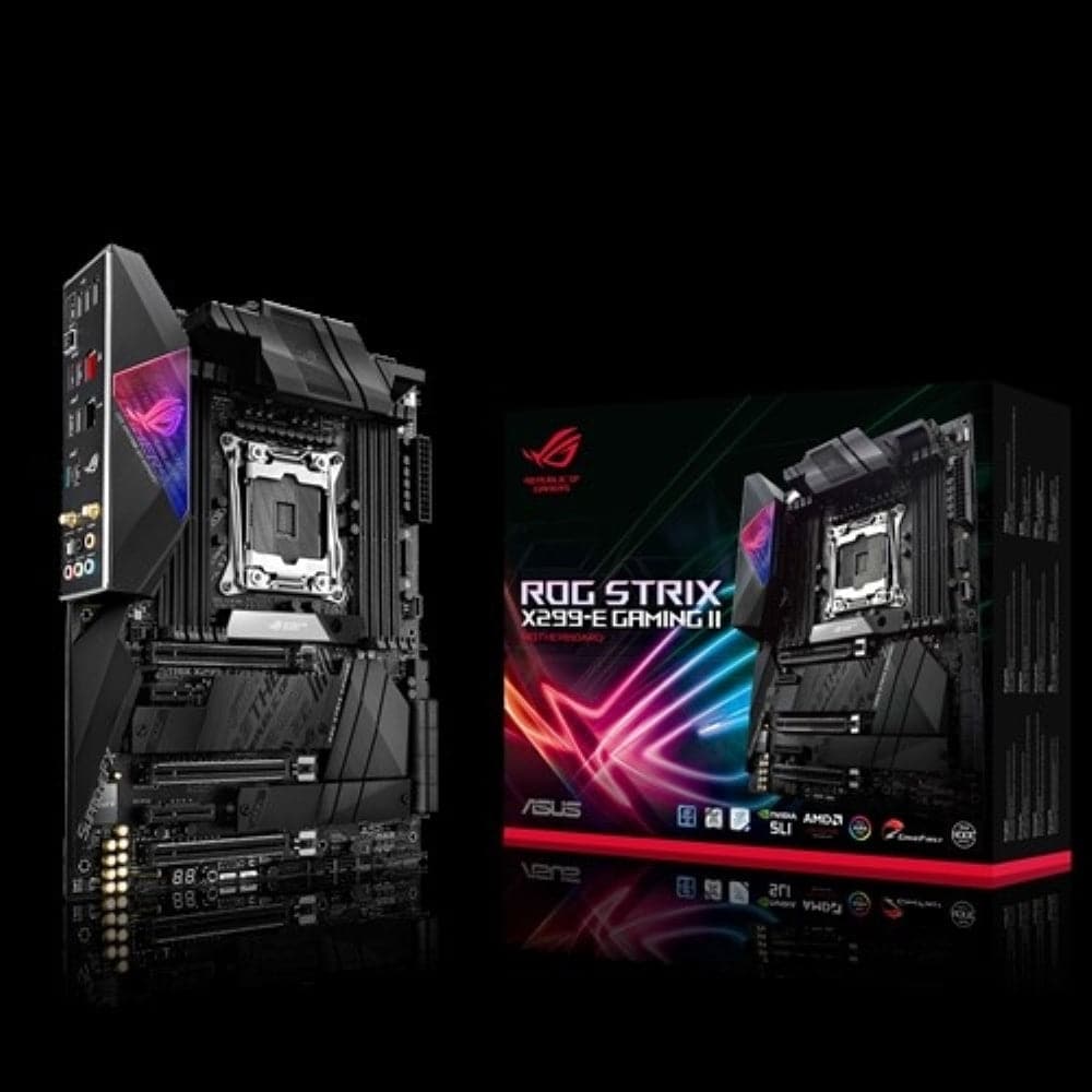 ASUS ROG STRIX X299-E Gaming II ATX Motherboard - Intel X299 Chipset, LGA 2066 Socket, DDR4, Dual M.2, Aura Sync RGB - Perfect for High-End Gaming PCs and Content Creation Workstations