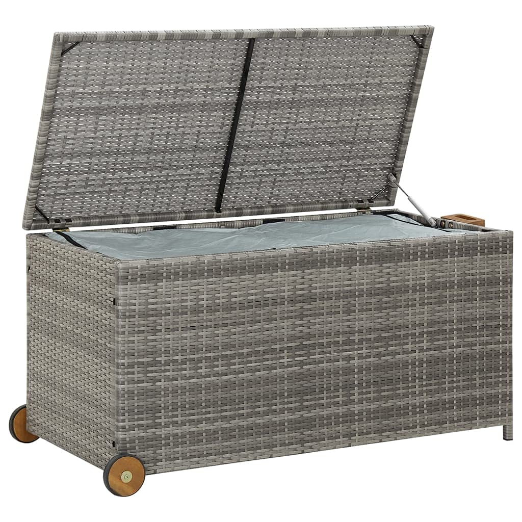 vidaXL Outdoor Storage Box with Lid - Waterproof Deck Box, Patio Cabinet & Storage Chest for Outdoor Cushions, Pillows, Garden Tools & Pool Supplies - Light Gray - Perfect for Backyard, Patio & Poolside Organization