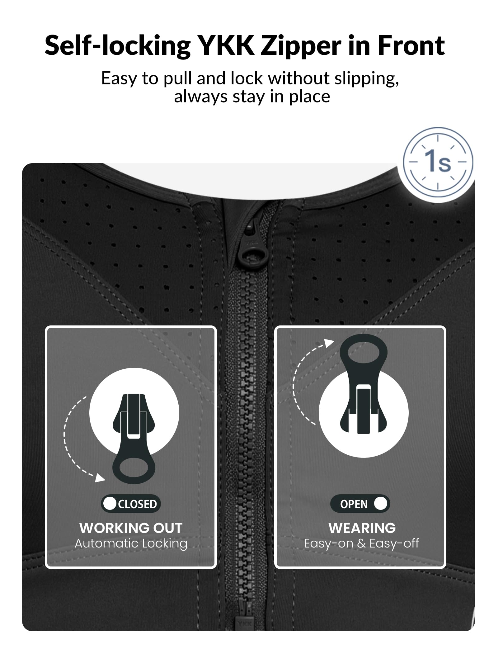 Yvette Adjustable High Impact Sports Bras for Women - Zip Front Wireless Plus Size Workout Bra for Running, Gym & Active Lifestyle