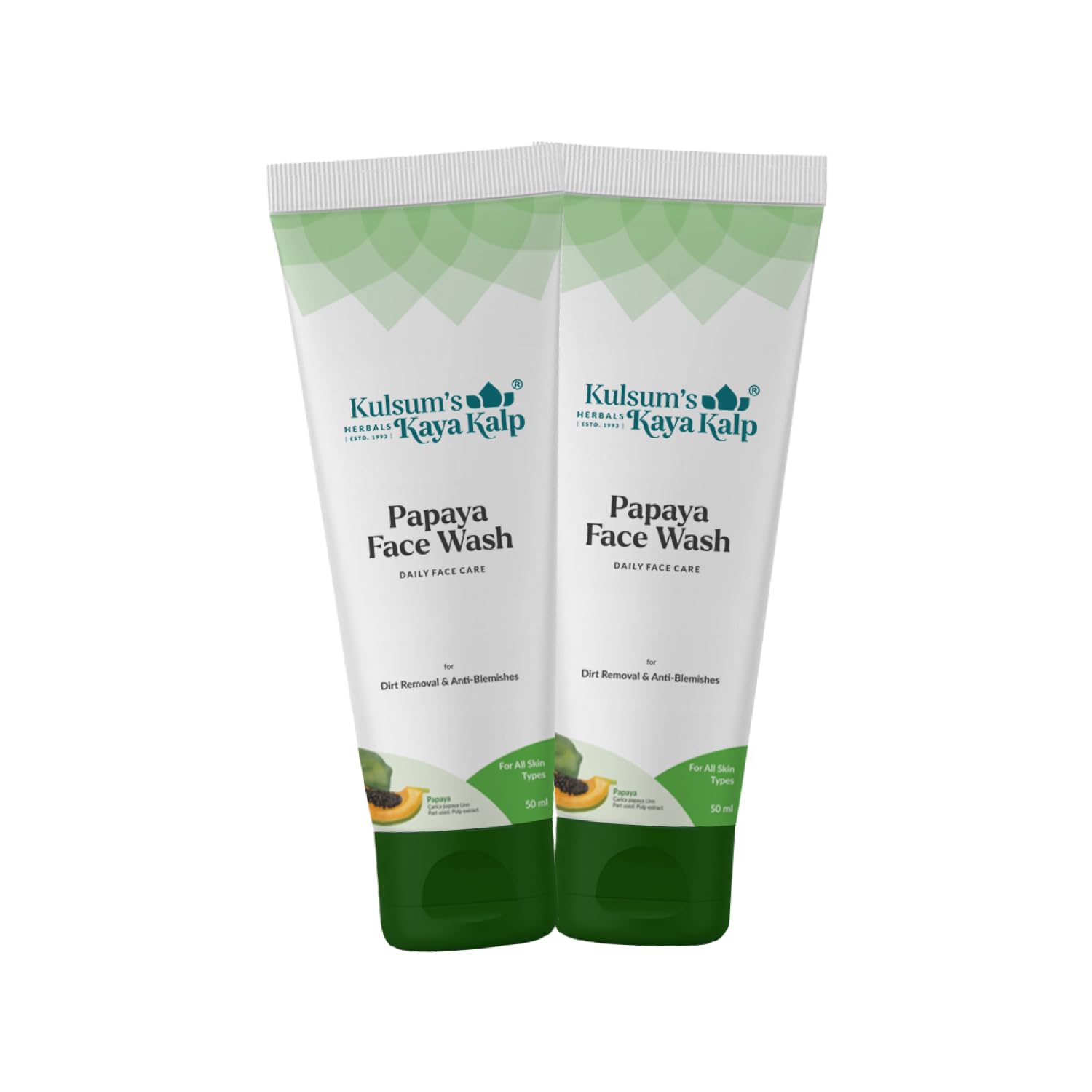 Kulsum's Kaya Kalp Herbals Papaya Face Wash - Deep Cleansing & Blemish Control for Men & Women | Natural Papaya Extract | Suitable for All Skin Types | 100ml | Perfect for Daily Skincare Routine & Acne-Prone Skin