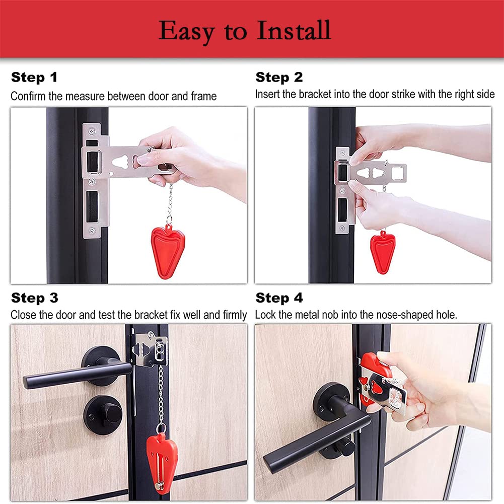 Portable Travel Door Lock & Alarm - 2 Pack Dual Protection Security Kit for Hotels, Homes, Apartments & Dorms | Perfect for Solo Travelers, College Students & Airbnb Guests