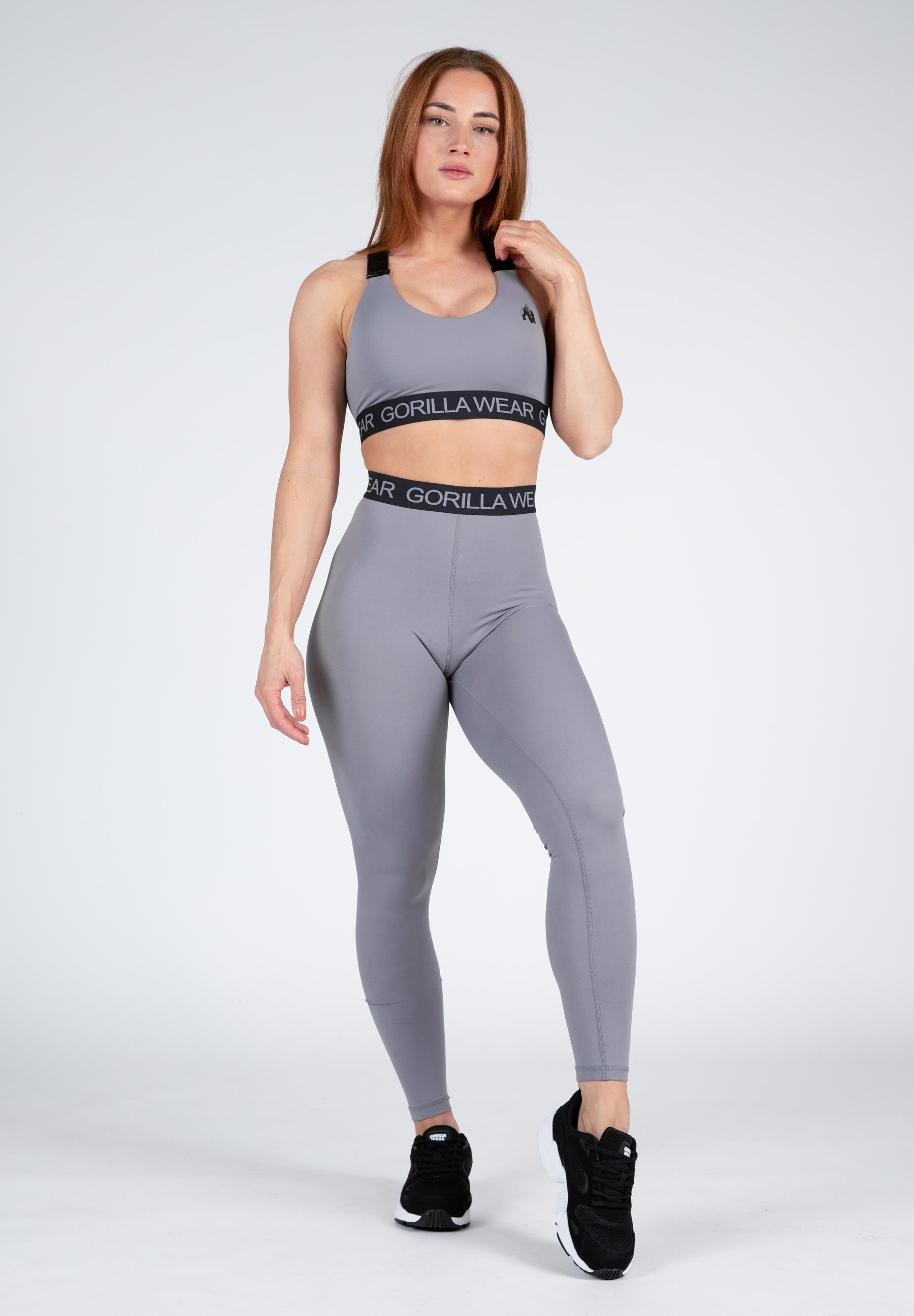Colby Women's High Support Sports Bra - Breathable & Moisture-Wicking Activewear for Running, Yoga & Gym Workouts - Light Gray