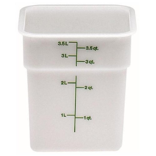 Cambro 4 Qt (1 Gallon) Clear Polyethylene Food Storage Containers with Lids - CamSquare Set of 6 (4SFSP-148) - BPA-Free, Stackable for Kitchen, Restaurant, Meal Prep & Leftovers Storage