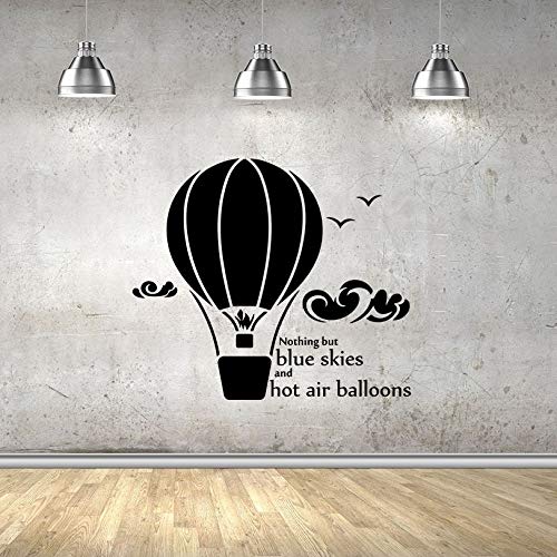Blue Skies Hot Air Balloon Quote Wall Decal - 35x40 Inch Vinyl Sticker Art for Kids Room, Nursery, Bedroom & Home Decor - Perfect for Girls, Boys, Kindergarten & Playroom Wall Decoration