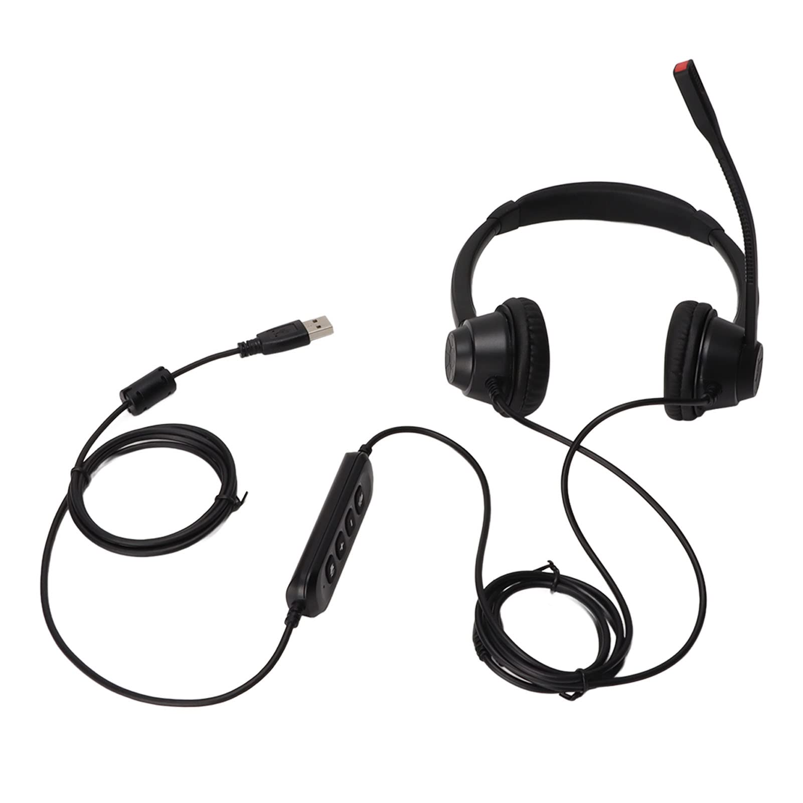 VBESTLIFE USB Noise Cancelling Headset with Microphone - Adjustable Volume Binaural Business Headphones for Office, Call Center & Customer Service | Perfect for Remote Work, Teleconferencing & Online Meetings