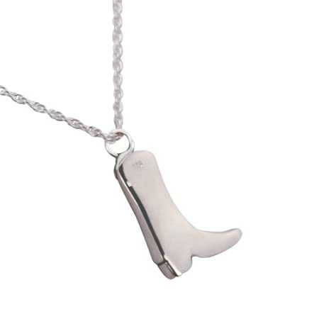 Sterling Silver Cremation Jewelry - Boot Pendant & Necklace for Ashes | Memorial Keepsake for Loved Ones | Perfect for Remembrance, Grieving & Honoring Memories