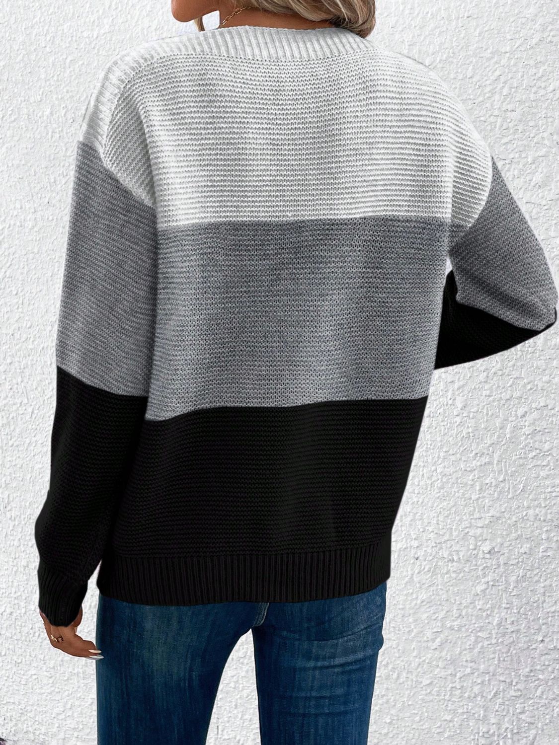 Stylish Color Block Boat Neck Sweater for Women | Trendy Knit Pullover | Perfect for Fall Layering & Casual Outfits