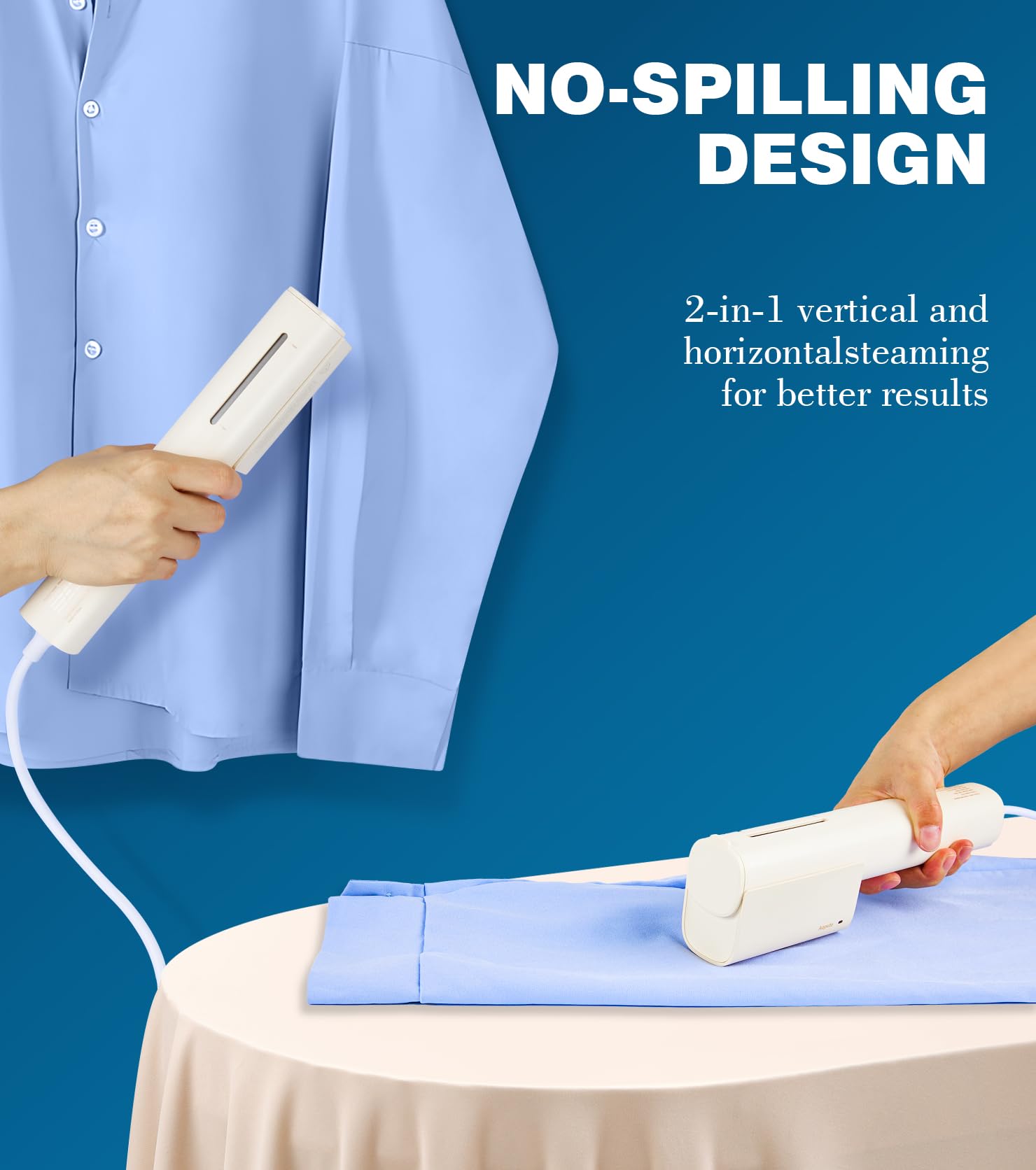 Portable Handheld Garment Steamer for Clothes - Mini Travel Steamer Iron for All Fabrics, Wrinkle Remover for Home, Office & Suitcases - Perfect for Business Trips, Weddings & Daily Outfits