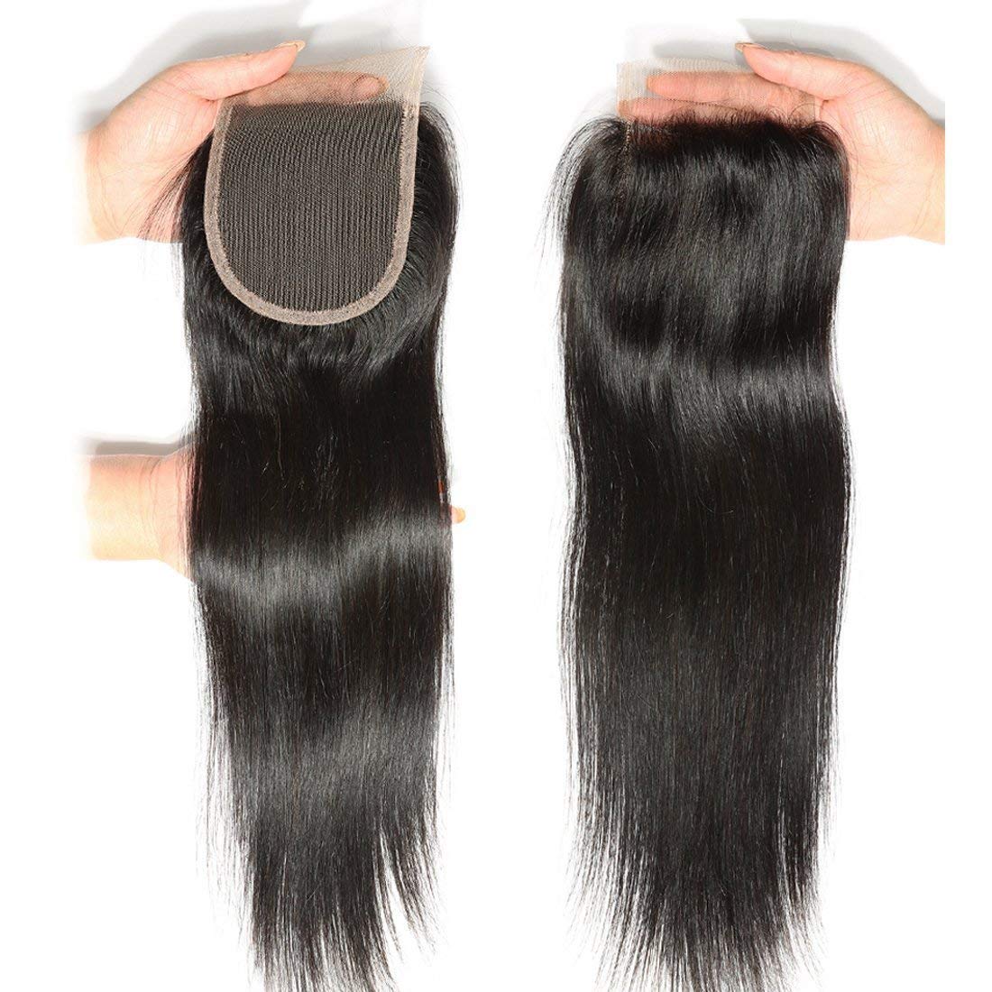 Beauty Forever Brazilian Straight 4x4 Lace Closure - 100% Human Virgin Hair Extensions, 20 Inch, Natural Color | Perfect for Styling, Weaves & Everyday Glam