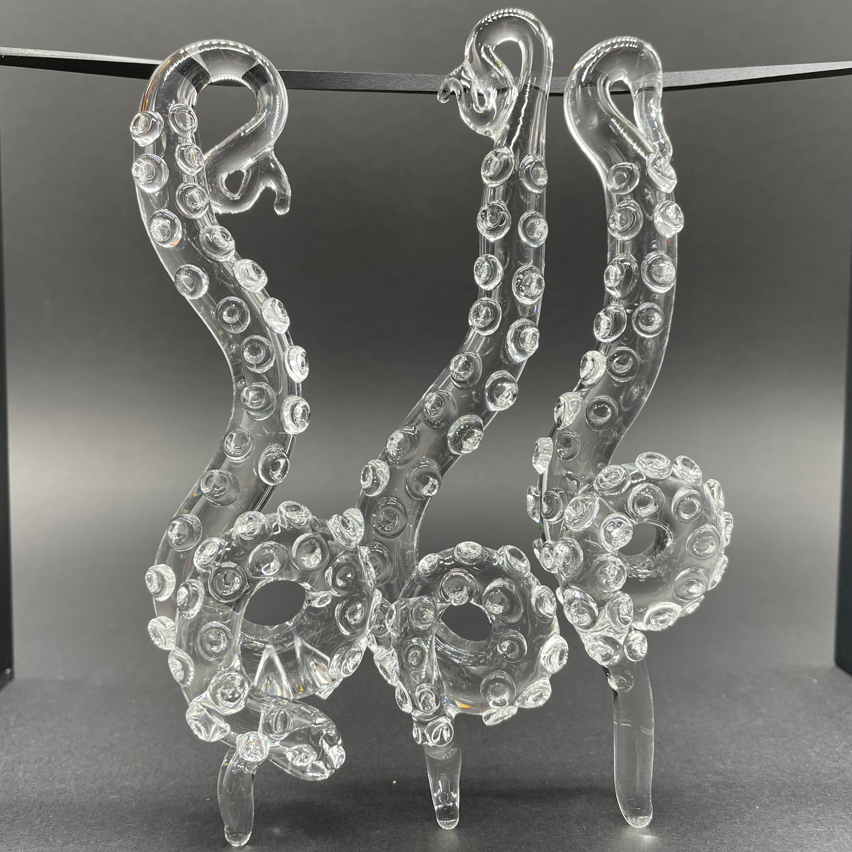 3 Pack Clear Tentacle Ornaments - Unique Halloween Party Decorations for Home, Office & Outdoor Decor