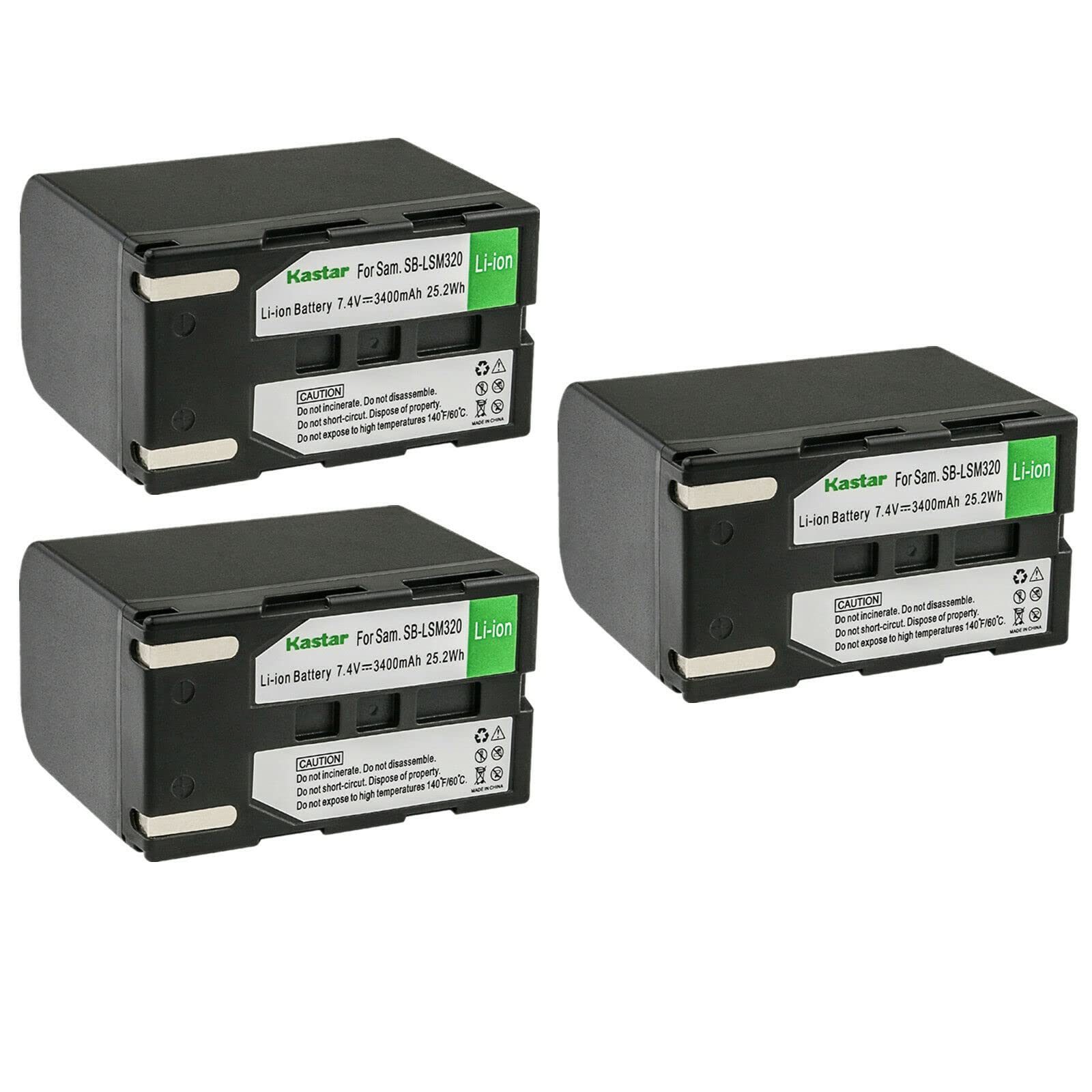 Kastar SB-LSM320 3-Pack Replacement Batteries for Samsung Cameras - Compatible with VM-DC560K, SC-D263, SC-D351, SC-D352, SC-D353, SC-D354, SC-D355, SC-D357, SC-D362, SC-D363, SC-D364, SC-D365, SC-D366, SC-D371 - Perfect for Travel, Photography & Extended Shooting Sessions