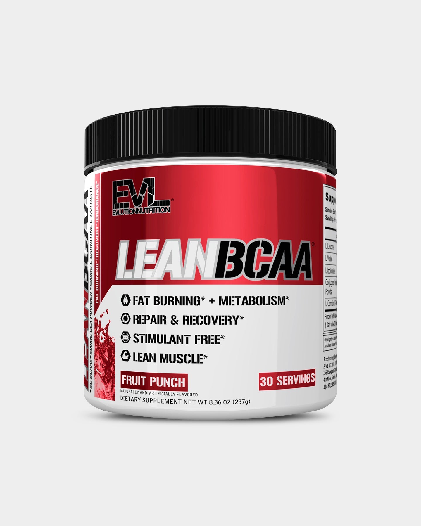 EVLUTION NUTRITION LeanBCAA Fat Burner Supplement for Weight Loss & Muscle Recovery - Pre Workout Energy Booster for Men & Women - Gym Fitness & Bodybuilding Support