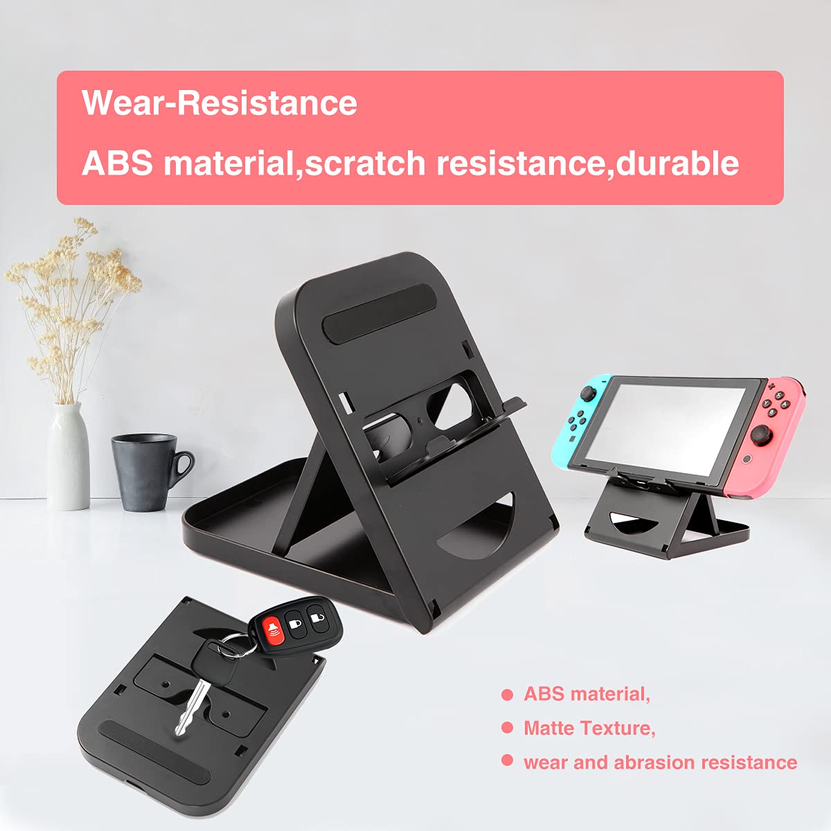 Foldable Adjustable Nintendo Switch Stand - Portable Play & Charging Stand for Switch/Switch Lite, Compatible with iPad, iPad Mini, iPad Pro, iPad Air, Smartphones & Kindle - Perfect for Gaming, Travel & Home Entertainment