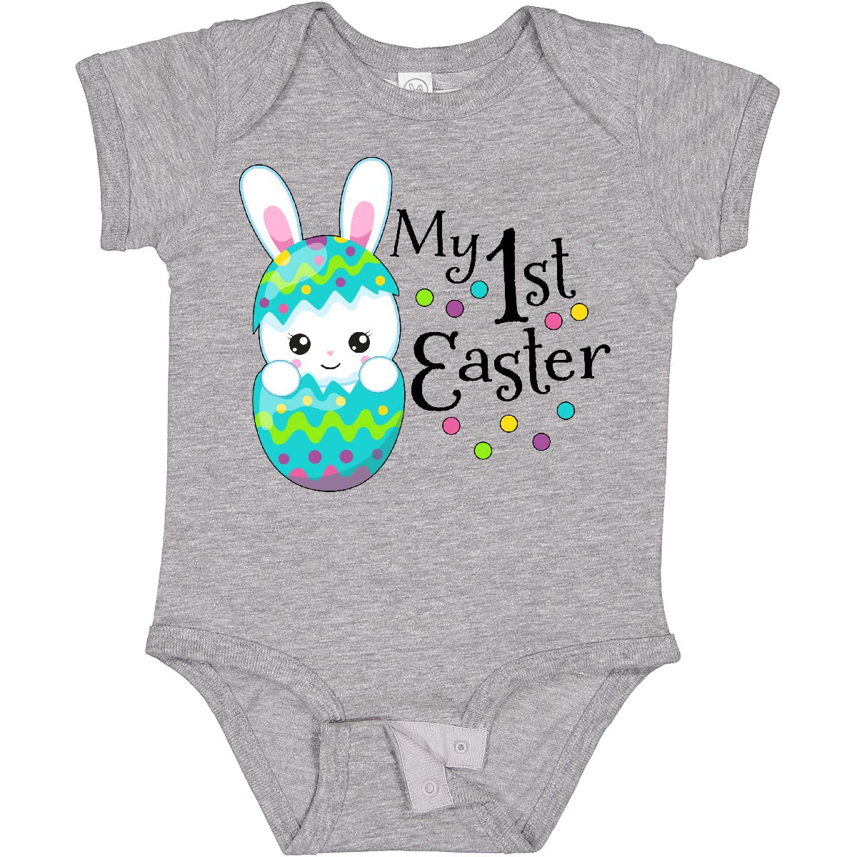 Inktastic My First Easter - Bunny in an Egg Baby Bodysuit | Cute Easter Outfit for Infants & Newborns | Perfect for Easter Photos, Family Gatherings & Holiday Celebrations