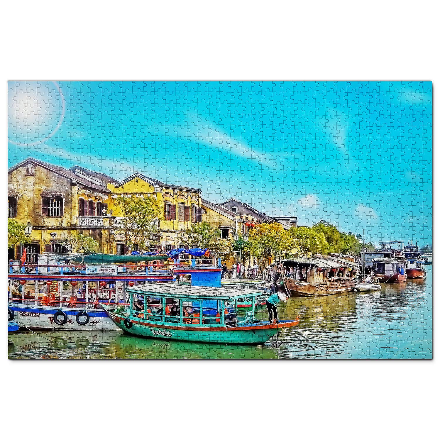 1000-Piece Vietnam Hoi An Old Town Wooden Jigsaw Puzzle - Travel Souvenir & Home Decor for Adults & Teens - Perfect for Relaxation, Gifts, and Family Game Nights