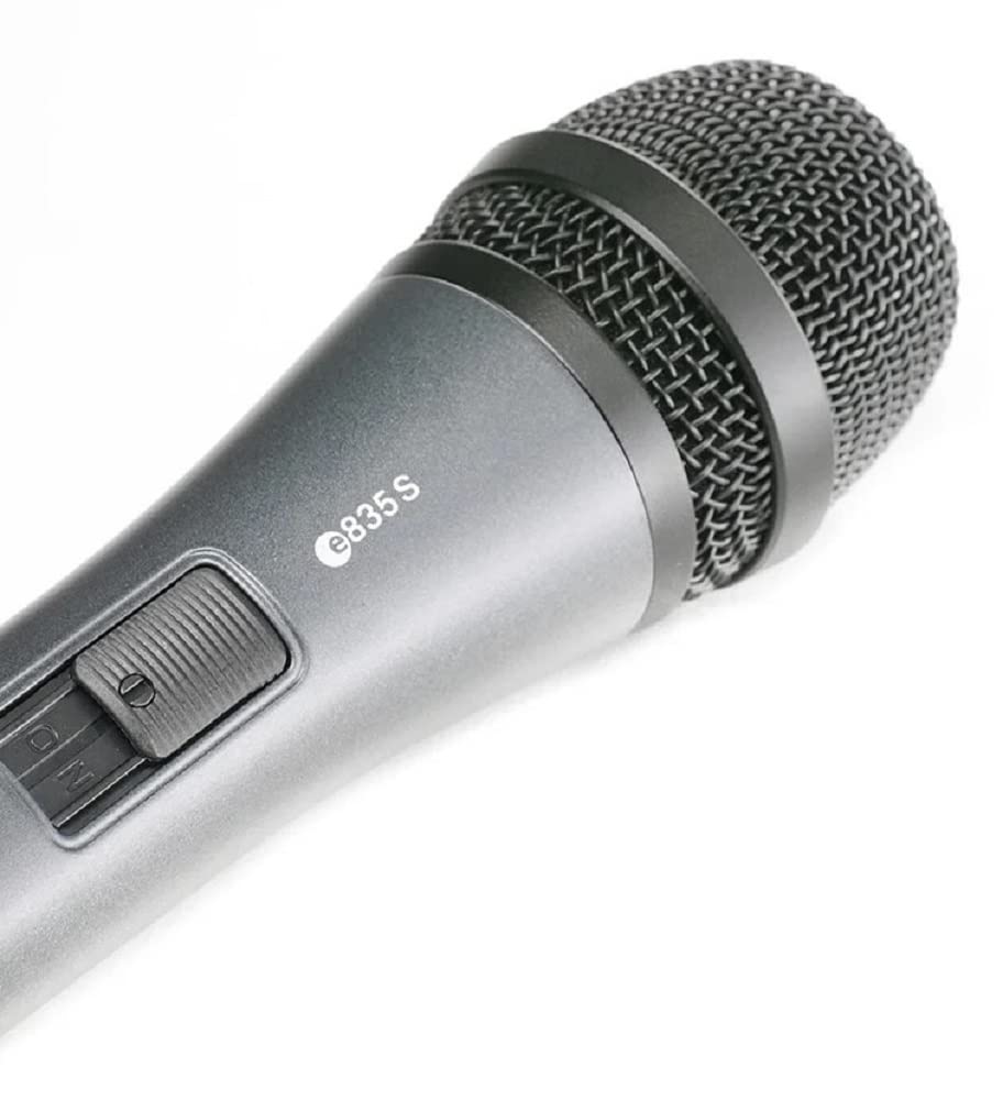 Sennheiser E835-S Professional Dynamic Cardioid Vocal Microphone with On/Off Switch - Ideal for Live Performances, Studio Recording & Podcasting
