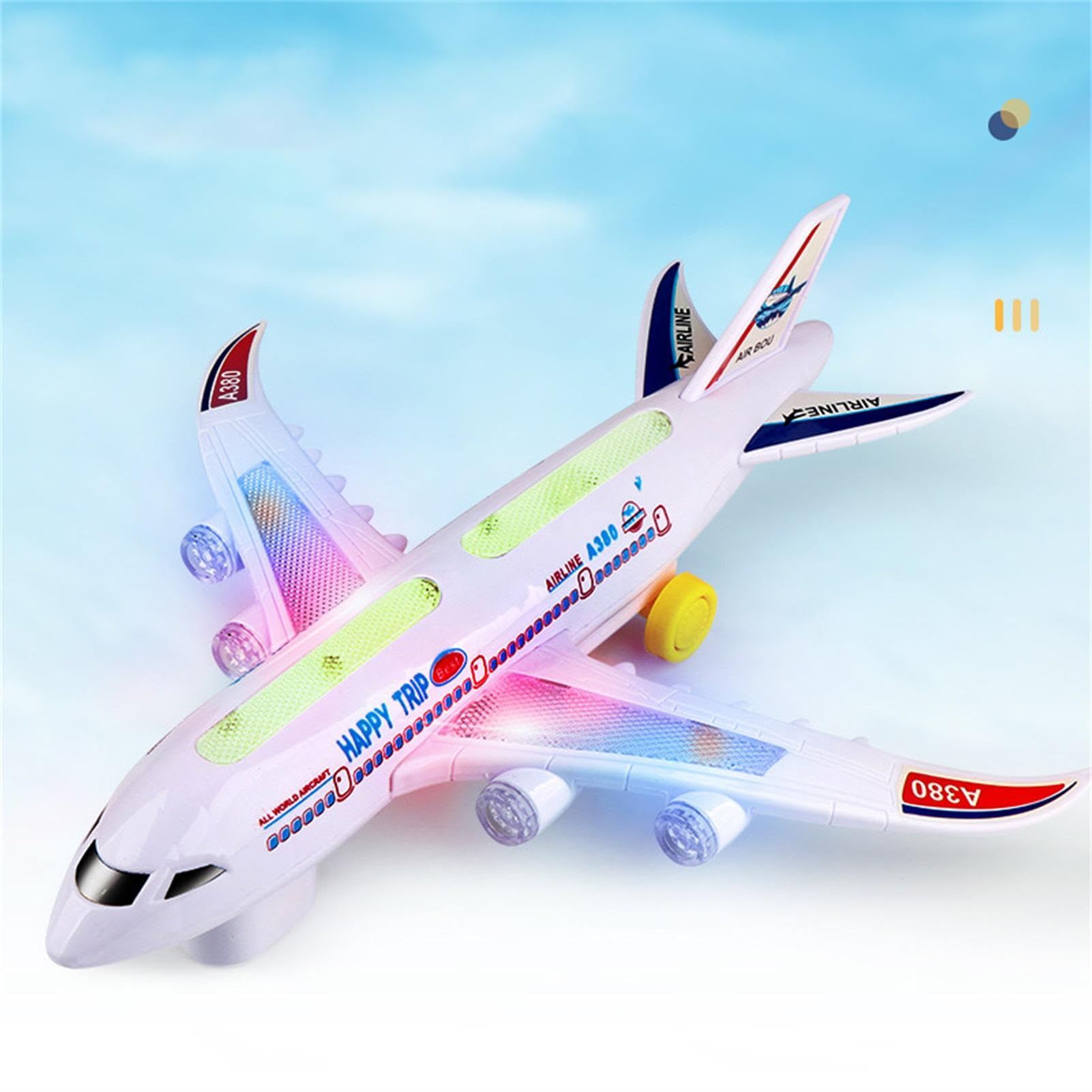 **Airplane Toys for Toddlers - Light Up & Sound Plane with Bump & Go Action, DIY Self-Assembly Toy for Boys & Girls Ages 3+ - Perfect for Pretend Play, Birthday Gifts & Early Learning Fun**