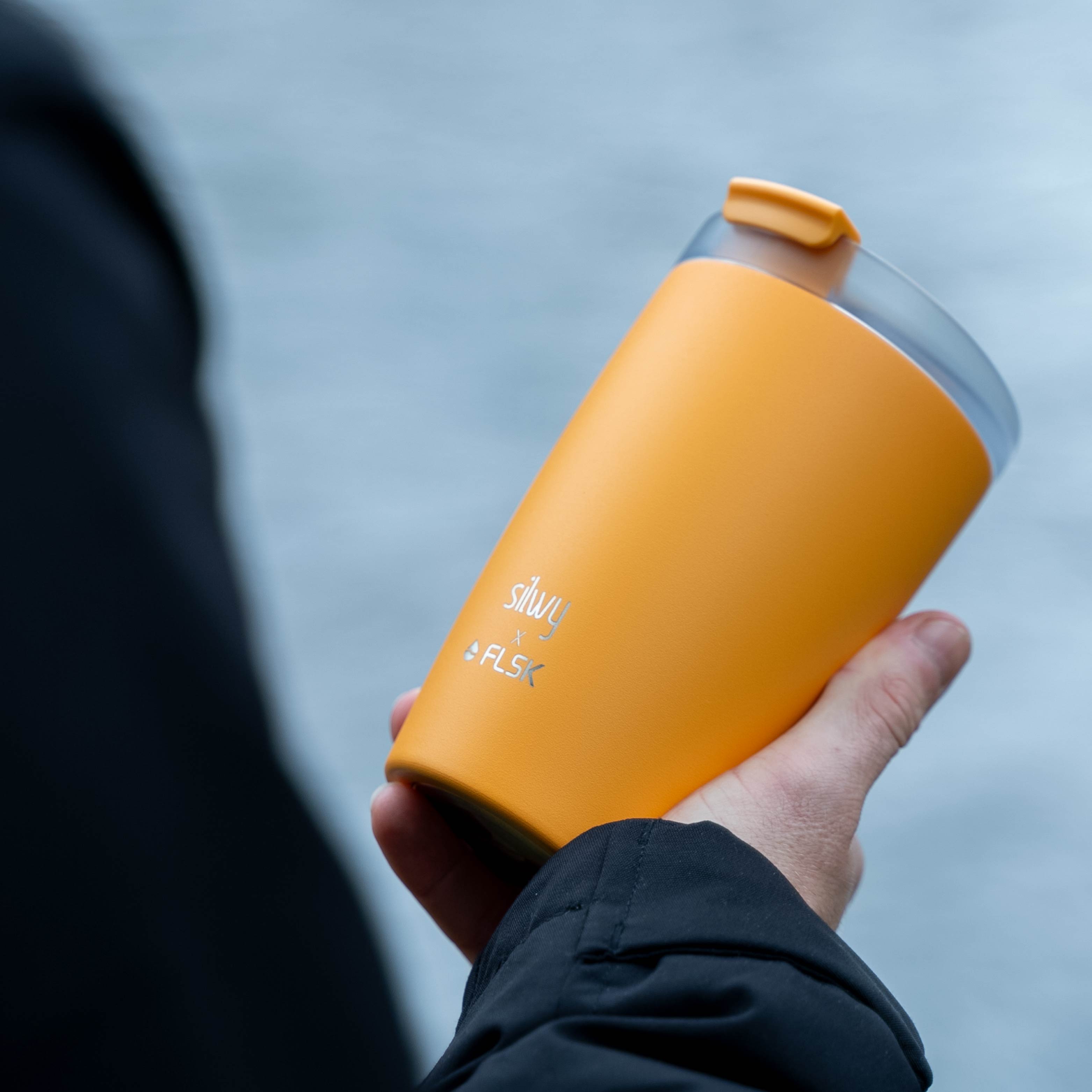 Insulated Magnetic Travel Mug SUNRISE - Leak-Proof Stainless Steel Coffee Thermos for Office, Commuting & Outdoor Adventures