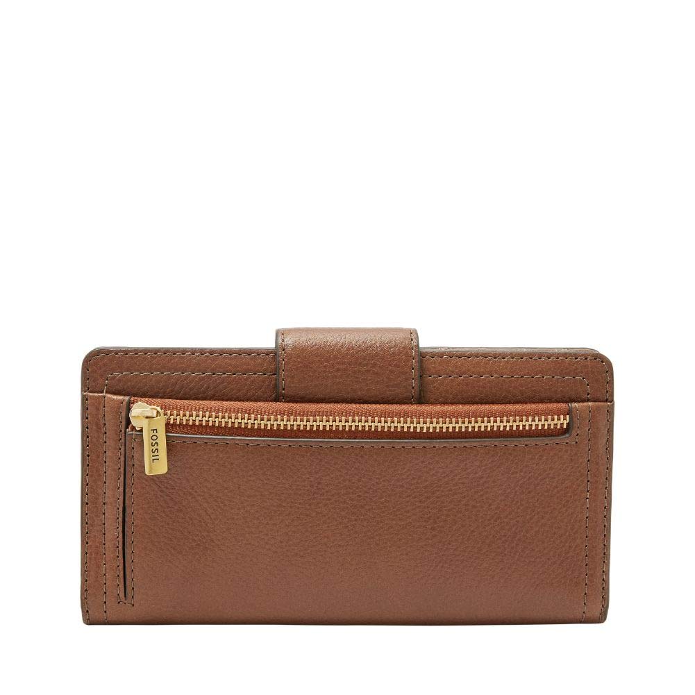 Fossil Women's Jolie Leather Crossbody Handbag & Logan Faux Leather RFID Wallet Set - Brown - Perfect for Work, Travel & Everyday Use