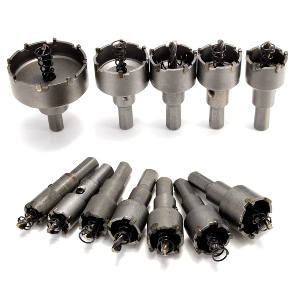 12Pcs Metal Hole Saw Drill Bit Set - Stainless Steel Alloy Wood Cutting Kit (15mm-50mm) for DIY Projects, Home Improvement & Professional Use - Universal Metal Tool Accessories for Woodworking, Plumbing & Electrical Work