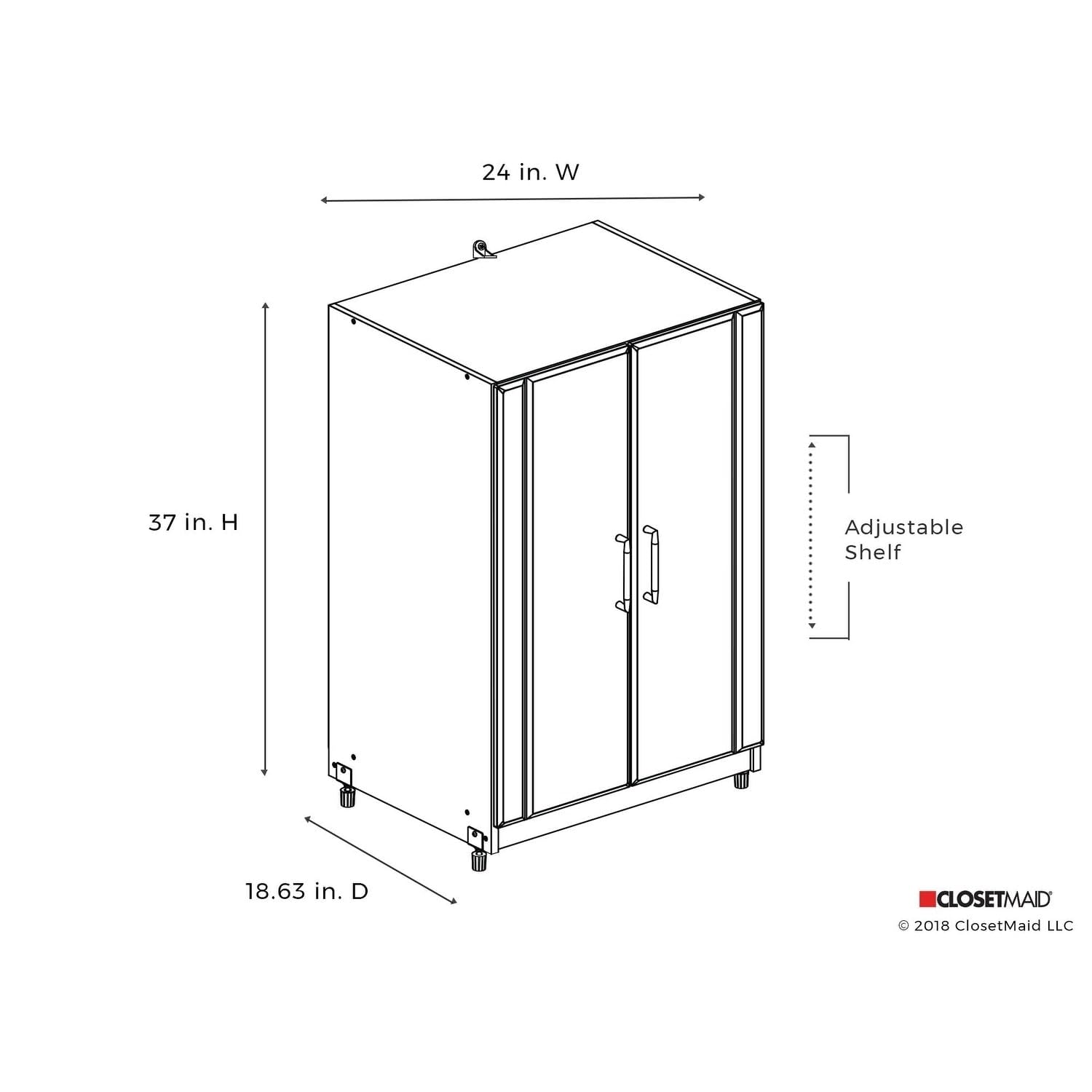 ClosetMaid 2-Door Base Cabinet - White Storage Cabinet for Kitchen, Bathroom & Laundry Room Organization
