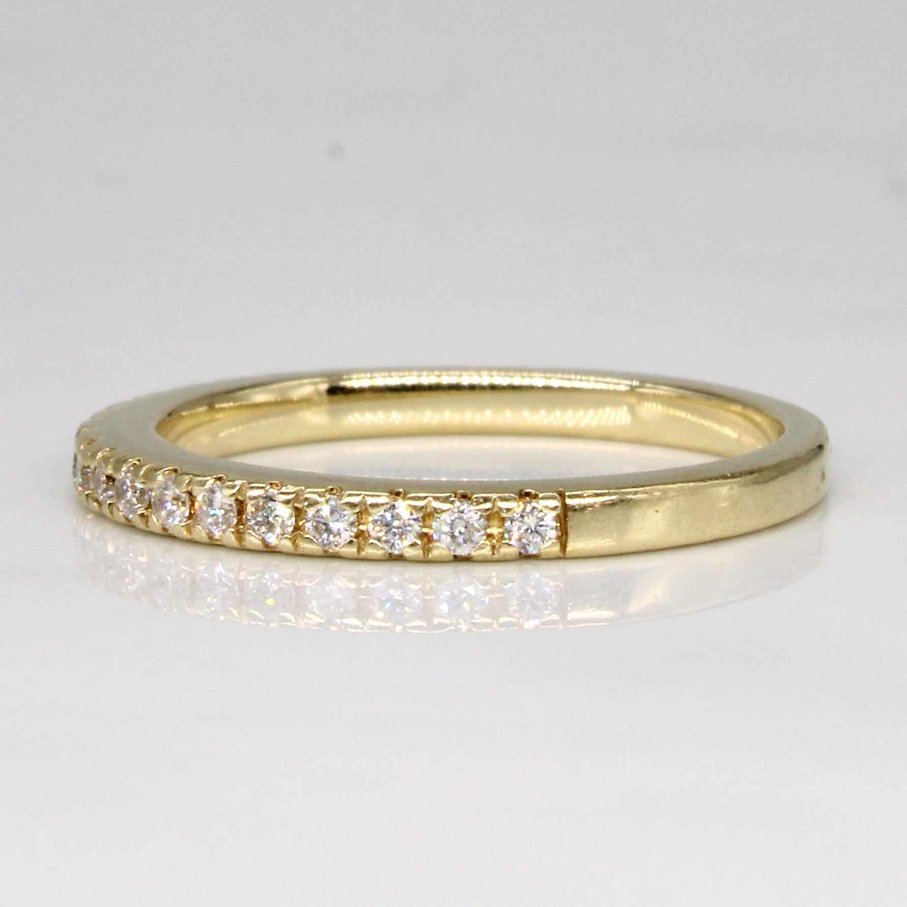 Semi Eternity Diamond Wedding Band Ring | 0.20ctw Round Cut Diamonds | Size 4.75 | Perfect for Anniversary, Engagement & Bridal Jewelry Gifts