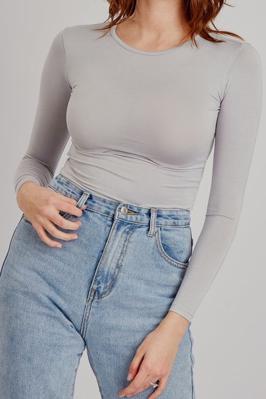 Low Neck Bodycon Top for Women - Slim Fit Stretchy Dark Shades T-Shirt - Perfect for Casual Wear, Night Out & Layering