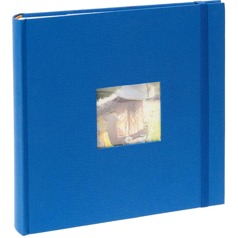 Kenro Aztec Memo Slip-In Photo Album - Holds 200 6x4 Inch Photos - Blue Archival Quality Scrapbook for Wedding, Baby & Family Memories