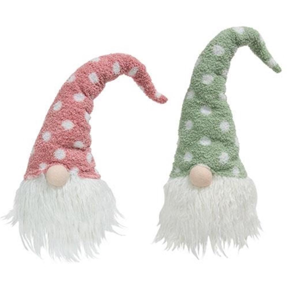 Fuzzy Polka Dot Gnome - 2 Pack Assorted Colors - Perfect for Home Decor, Garden Ornaments, and Holiday Gifts