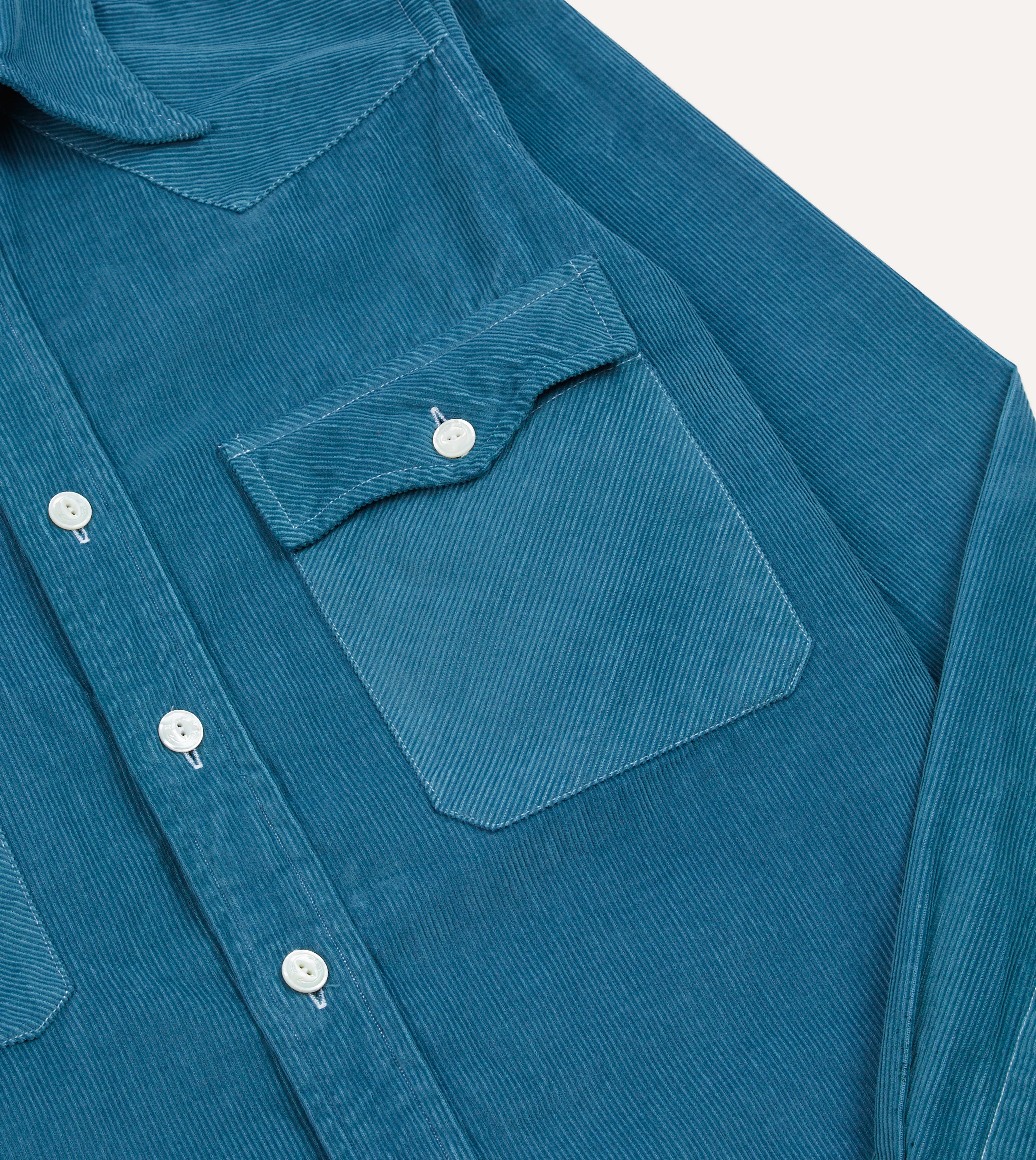 Stylish Turquoise Corduroy Western Shirt with Two Pockets for Men - Perfect for Country Rides, Rodeos & Casual Outings